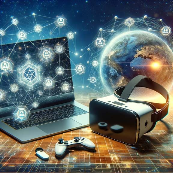 web 3 laptop and vr headset